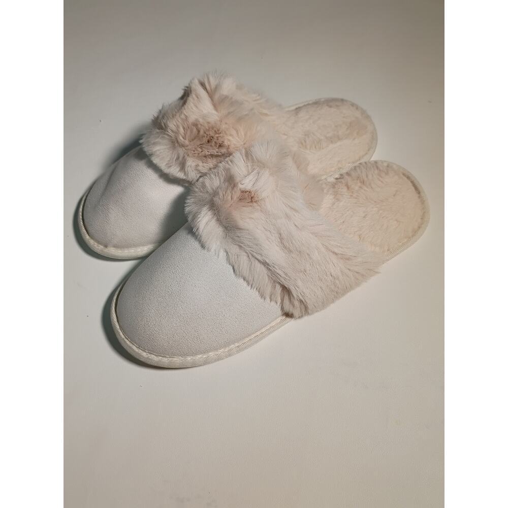 Women's Faux Fur Trim Slippers - Size 6 - Cozy & Stylish